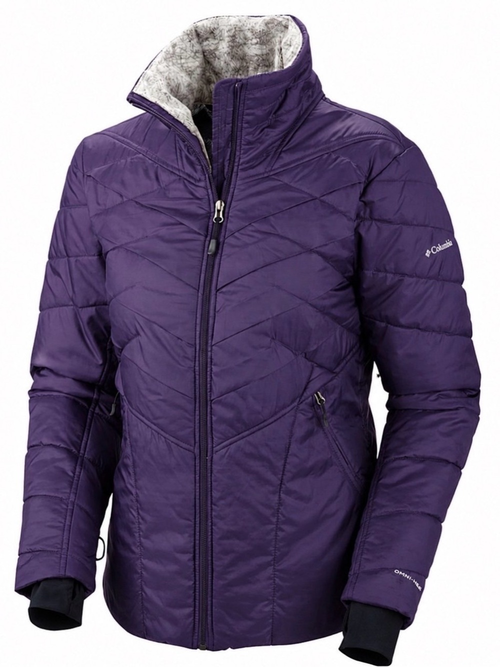 Columbia Kaleidaslope II Omni-Heat Jacket Purple Plum Puffer Coat Women’s Small